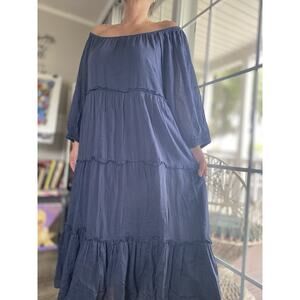 Holiday Grenadine Tiered Dress Relaxed Fit Size M L